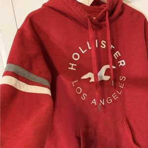 Hollister Los Angeles mens sz s Red‎ Hoodie with Gray and White Details